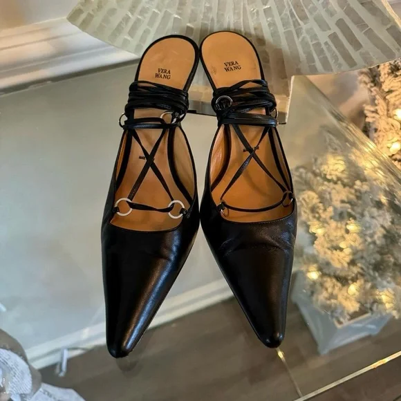 Vera Wang - Leather T-Strap Heels - Picture 8 of 10